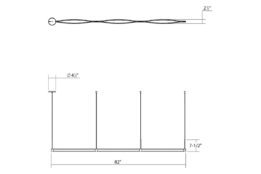 Sonneman Ola LED Pendant - Satin White, Triple Linear