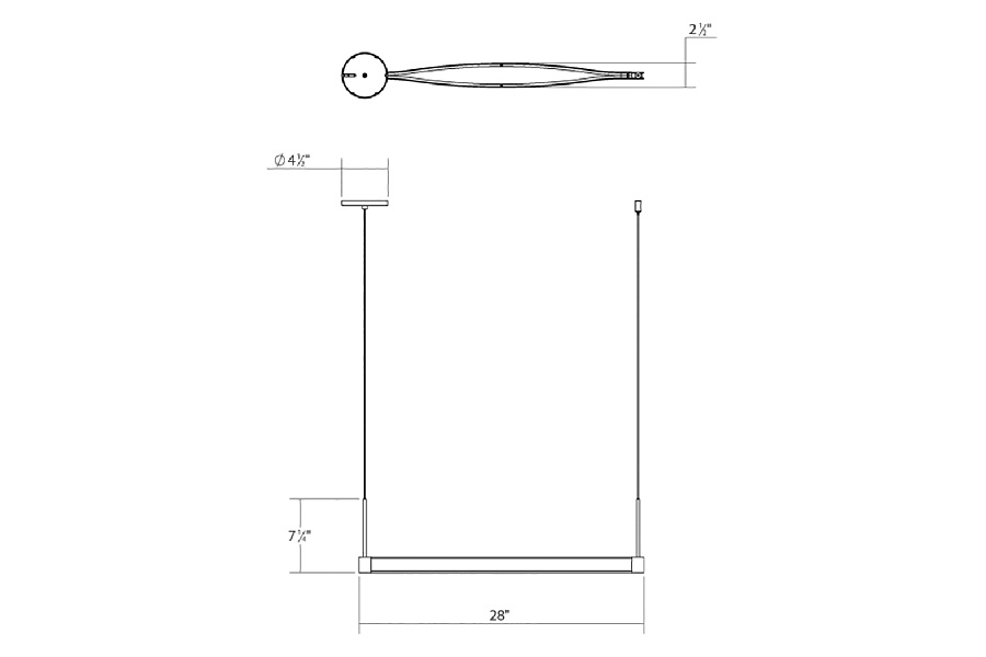 Sonneman Ola LED Pendant - Satin White, Single Linear