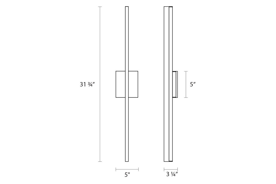 Sonneman Stiletto Dimmable LED Sconce/Bath Bar - Satin White, 32"