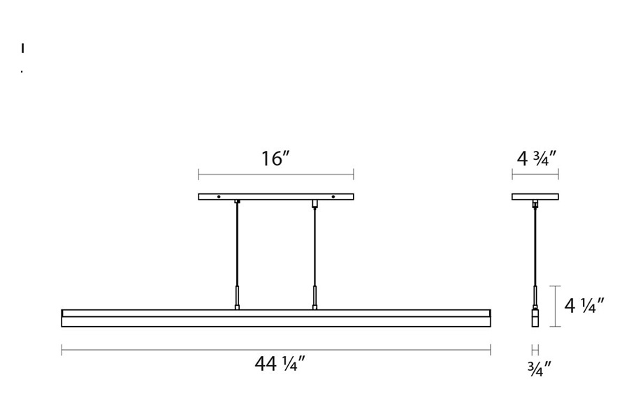 Sonneman Stiletto LED Pendant - Satin White, 44"