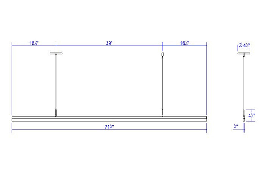 Sonneman Stiletto LED Pendant - Satin White, 72"