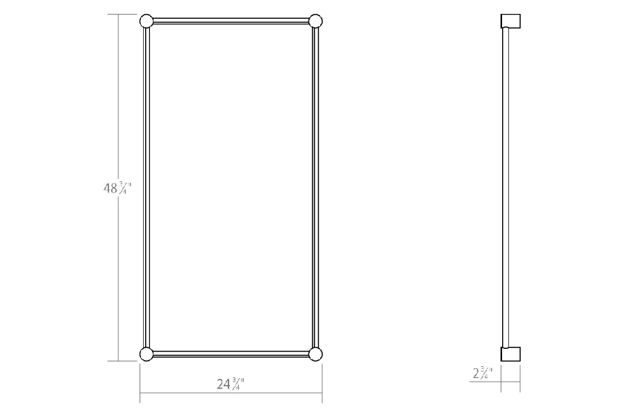 Sonneman Purolinear 360 LED Wall Bar - Polished Chrome, 24"/48", Rectangle