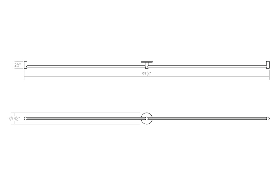 Sonneman Purolinear 360 LED Wall Bar - Satin Chrome, 48", Double Linear