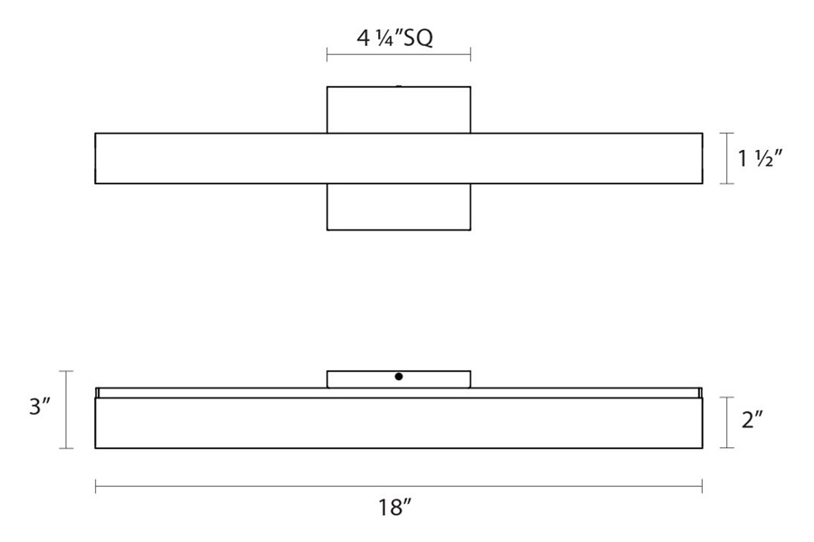 Sonneman SQ-bar LED Bath Bar - Satin Nickel, 18"