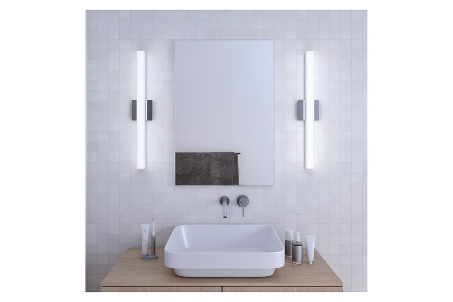 Sonneman SQ-bar LED Bath Bar - Polished Chrome, 24"