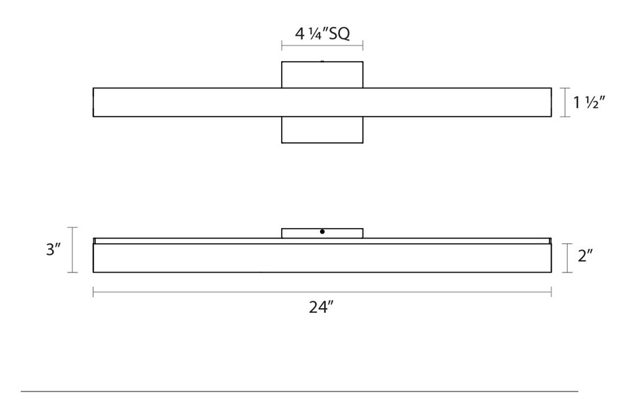 Sonneman SQ-bar LED Bath Bar - Polished Chrome, 24"