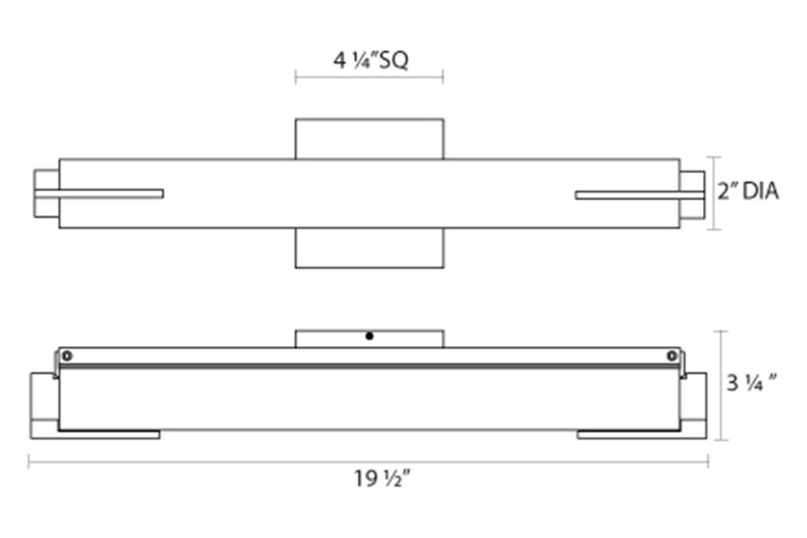 Sonneman Tubo Slim LED Bath Bar - Polished Chrome, 18", Spine Trim