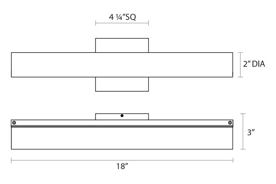 Sonneman Tubo Slim LED Bath Bar - Satin Nickel, 18", Flat Trim