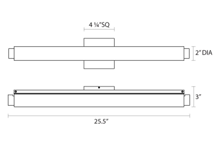 Sonneman Tubo Slim LED Bath Bar - Polished Chrome, 24", Drum Trim