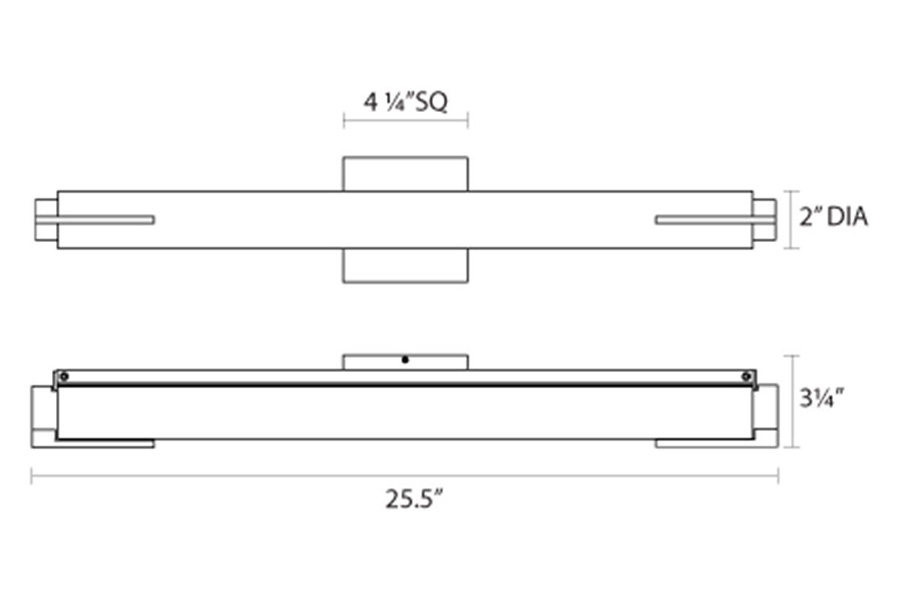 Sonneman Tubo Slim LED Bath Bar - Polished Chrome, 24", Spine Trim