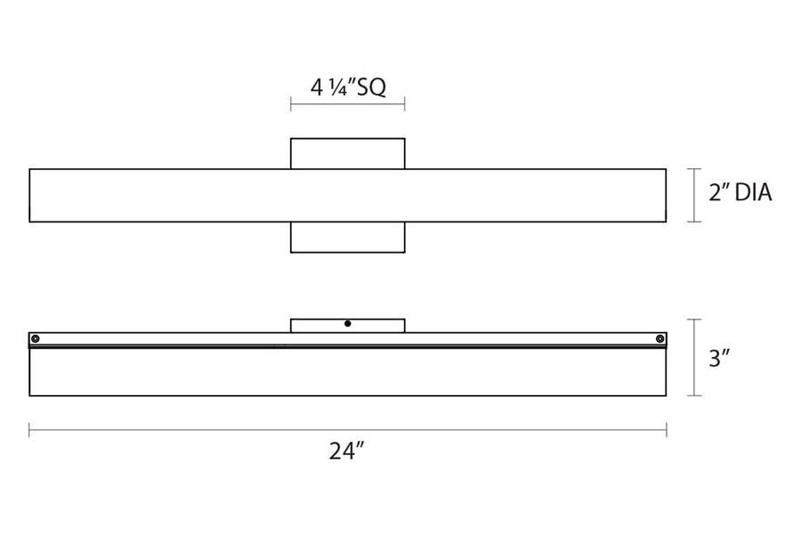 Sonneman Tubo Slim LED Bath Bar - Satin Nickel, 24", Flat Trim