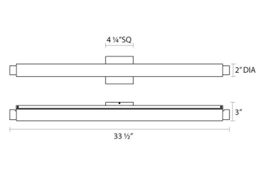 Sonneman Tubo Slim LED Bath Bar - Polished Chrome, 32", Drum Trim