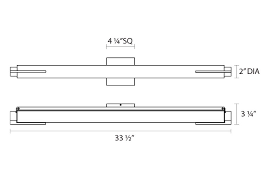 Sonneman Tubo Slim LED Bath Bar - Polished Chrome, 32", Spine Trim