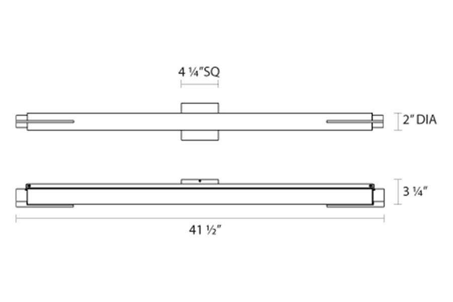 Sonneman Tubo Slim LED Bath Bar - Polished Chrome, 40", Spine Trim