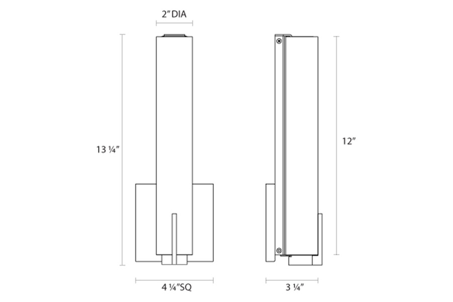 Sonneman Tubo Slim LED Sconce - Satin Nickel, 12", Spine Trim