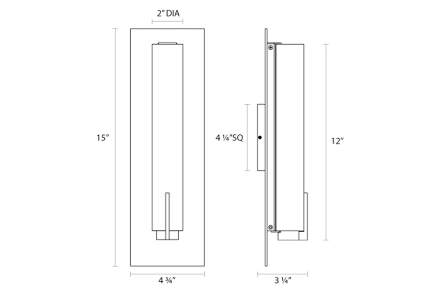 Sonneman™ Tubo Slim LED Panel Sconce - Polished Chrome, 12", Spine Trim