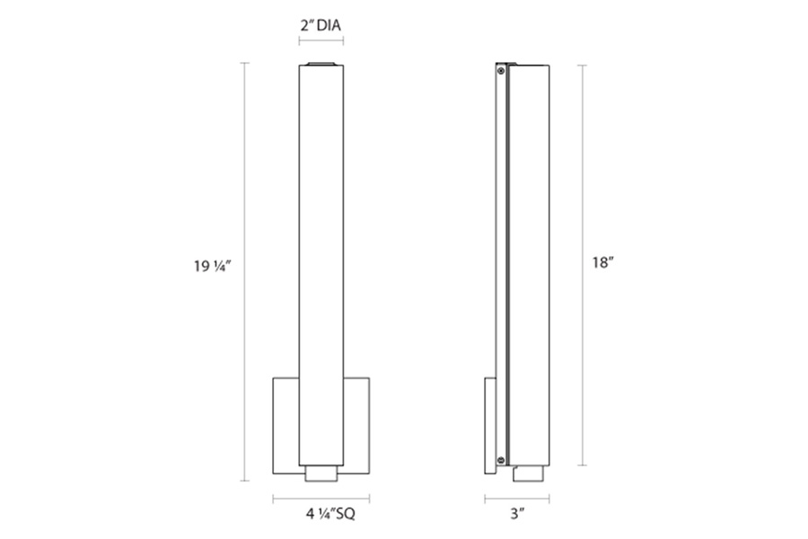 Sonneman Tubo Slim LED Sconce - Satin Nickel, 18", Drum Trim