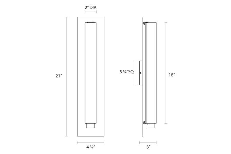 Sonneman™ Tubo Slim LED Panel Sconce - Satin Nickel, 18", Drum Trim