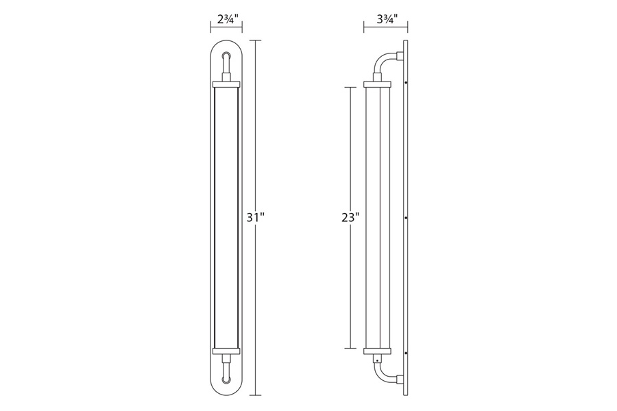 Sonneman Bauhaus Revisited Klammer LED Sconce - Polished Chrome, Tall