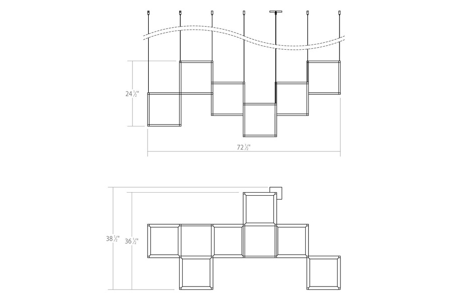 Sonneman Cubix LED Chandelier - 6-Light