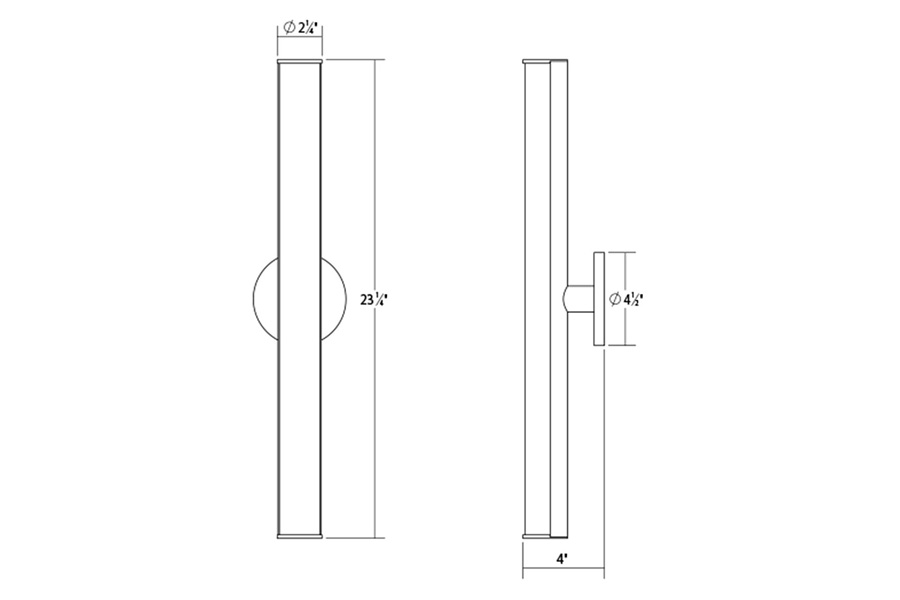 Sonneman Bauhaus Columns LED Bath Bar - Satin Chrome, 24"