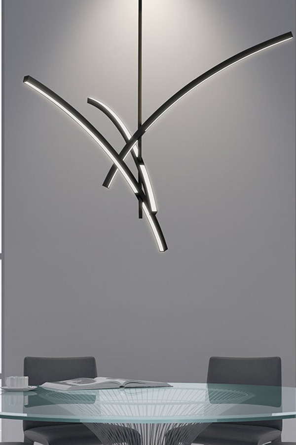 Sonneman Gestures 3-Arm LED Chandelier - Satin Black