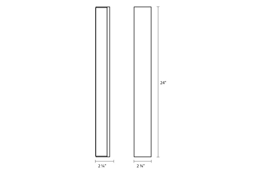 Sonneman Solid Glass Bar LED Bath Bar - Polished Chrome, 24"