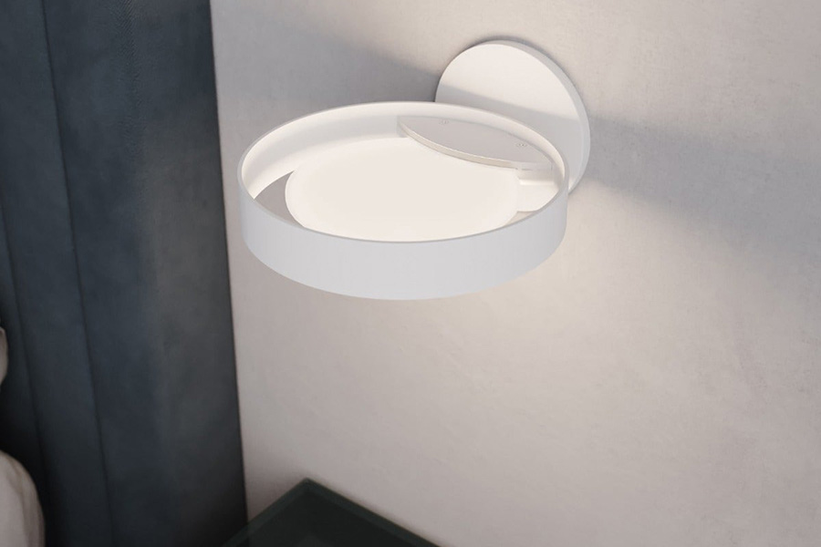 Sonneman Light Guide Ring LED Sconce - Satin White with White Interior, Single