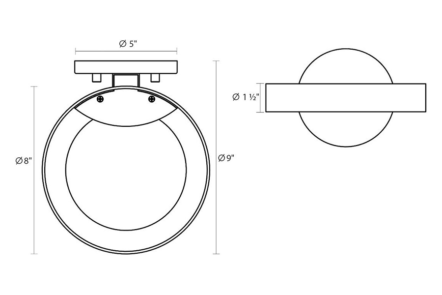 Sonneman Light Guide Ring LED Sconce - Satin White with White Interior, Single