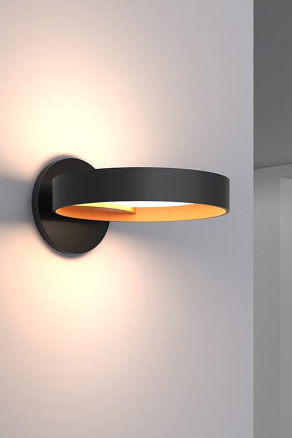 Sonneman Light Guide Ring LED Sconce - Satin White with Apricot Interior, Double