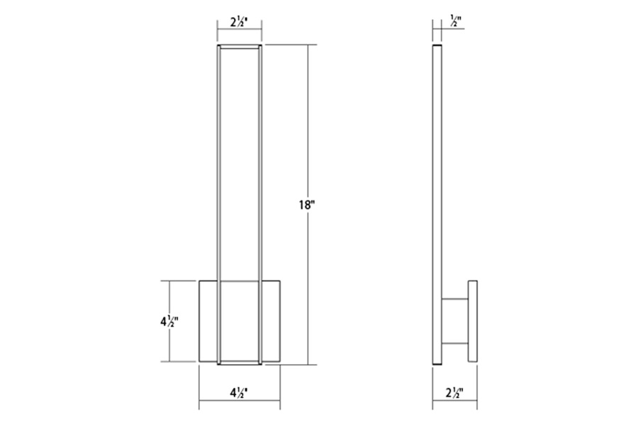 Sonneman Planes LED Sconce - Bright Satin Aluminum