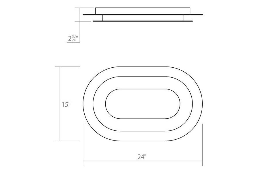 Sonneman Offset LED Surface Mount - 24", Racetrack, 3000K