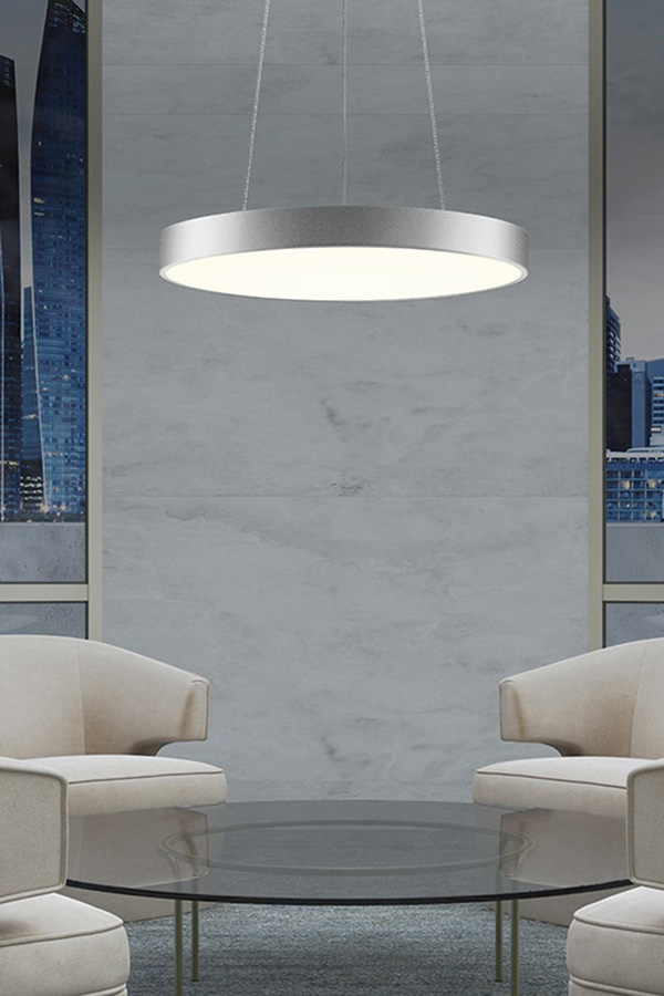 Sonneman Pi LED Pendant - Bright Satin Aluminum, 16", 3000K