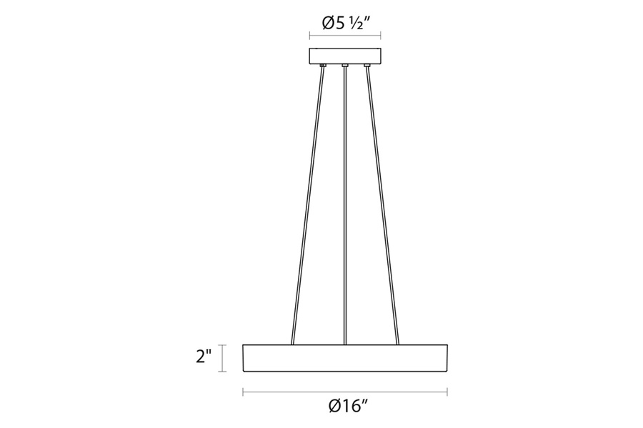 Sonneman Pi LED Pendant - Bright Satin Aluminum, 16", 3000K