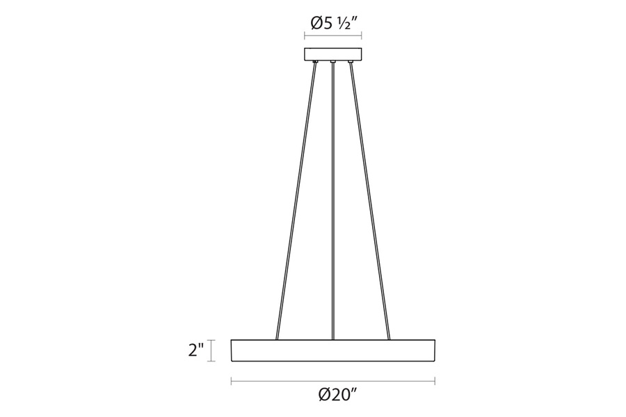 Sonneman Pi LED Pendant - Bright Satin Aluminum, 20", 3000K