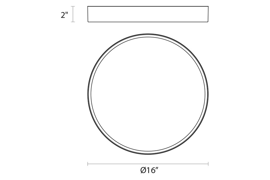 Sonneman Pi LED Surface Mount - Textured White, 16", 3000K