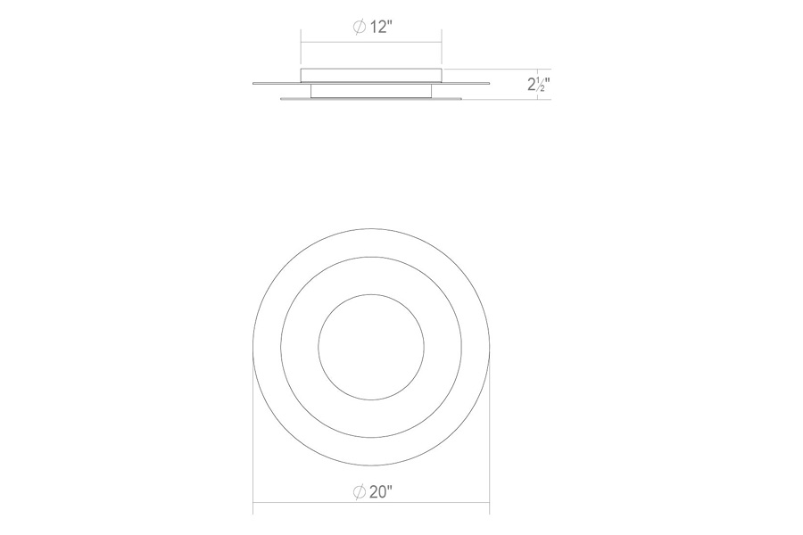 Sonneman Offset LED Surface Mount - 20", Round, 3000K