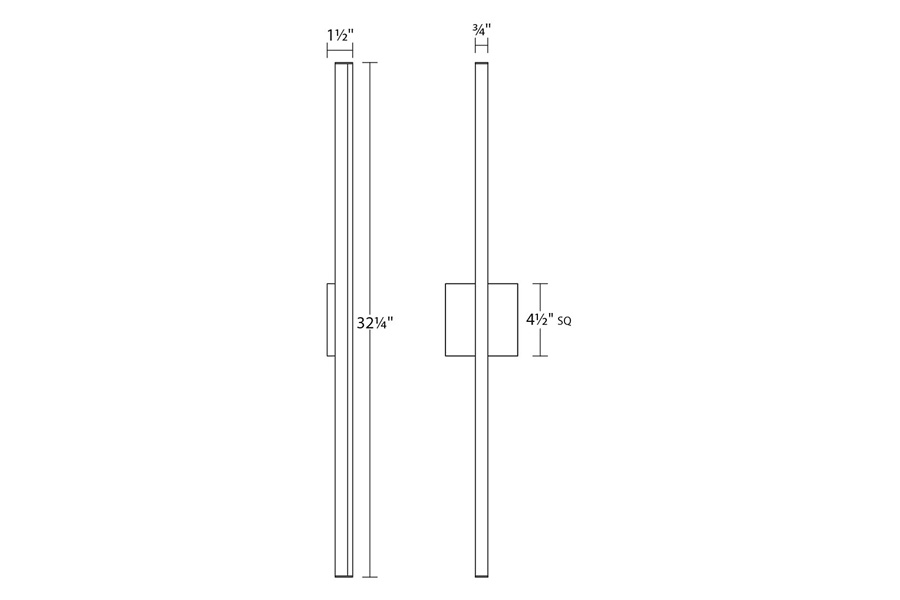 Sonneman Stix LED Bath Bar - Satin Black, 32"