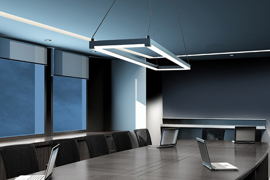 Sonneman Stix Rectangle LED Pendant - Bright Satin Aluminum, 30" x 6"