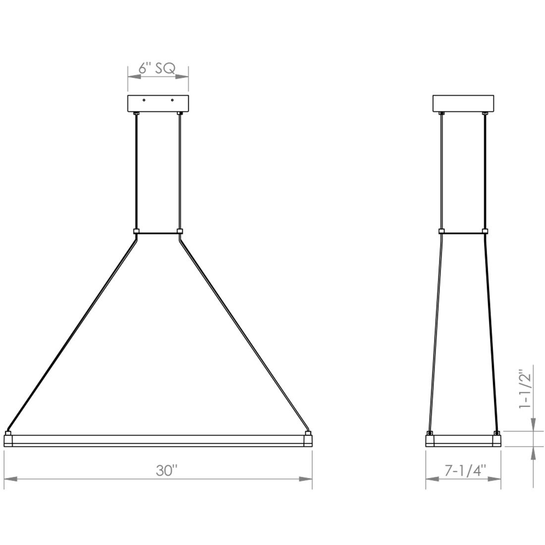 Sonneman Stix Rectangle LED Pendant - 30" x 6"