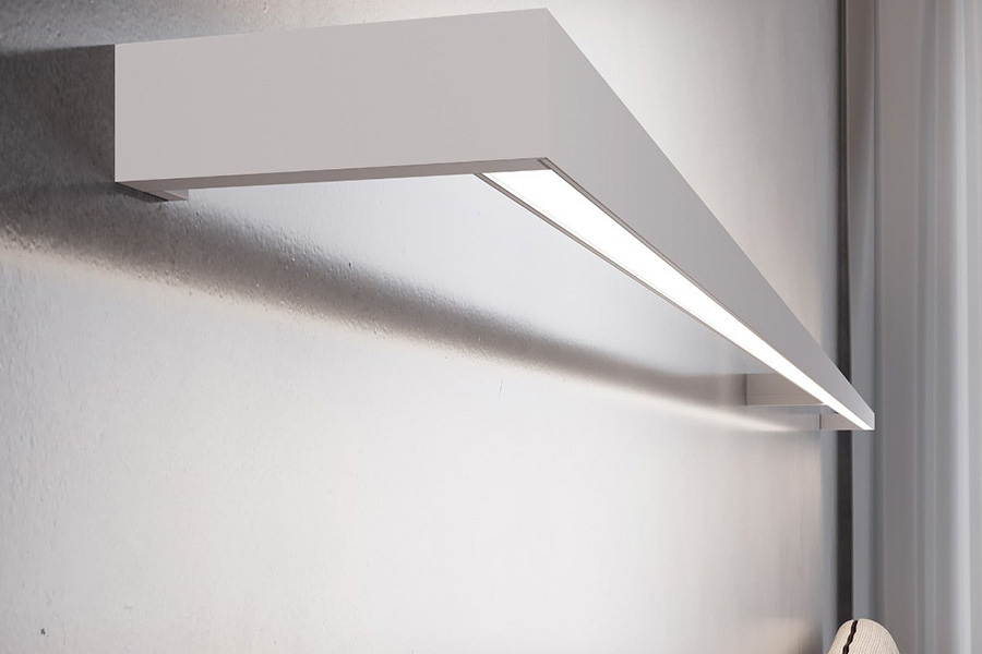 Sonneman Thin-Line LED Wall Bar - Satin White, 8" Two-Sided, 3000K