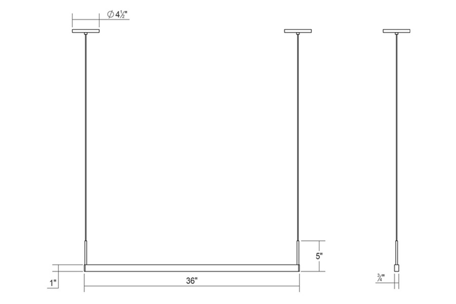 Sonneman Thin-Line LED Pendant - Satin White, 3" Two-Sided, 3000K