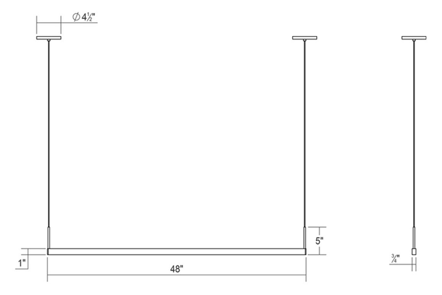 Sonneman Thin-Line LED Pendant - Satin White, 4" Two-Sided, 3000K