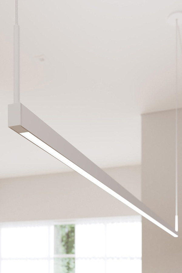 Sonneman Thin-Line LED Pendant - Satin White, 6" Two-Sided, 3000K