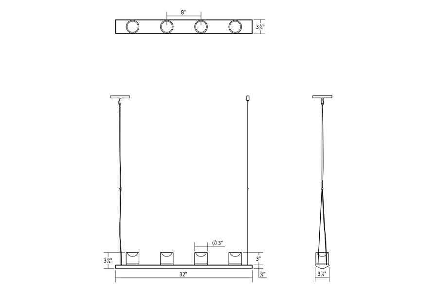 Sonneman - Votives LED Bar Pendant Satin White