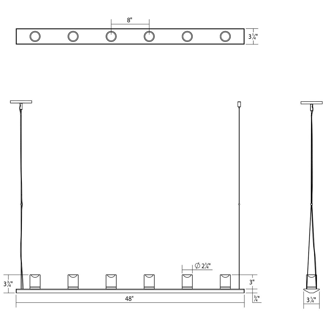 Sonneman - Votives LED Bar Pendant