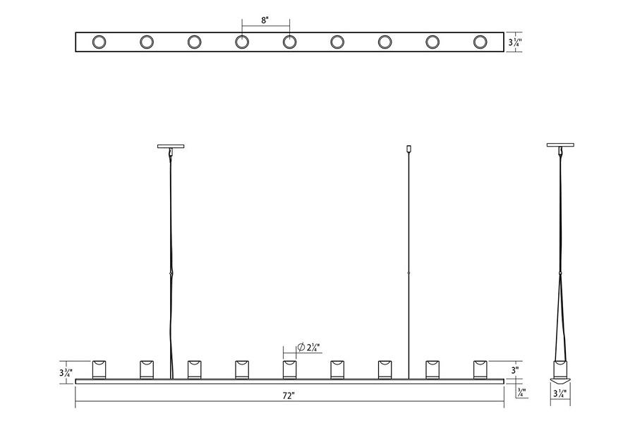 Sonneman Votives LED Bar Pendant - Satin White, 6", 3" height x 2.25" diameter