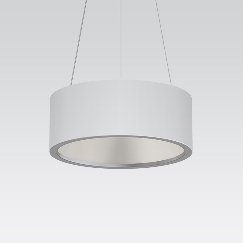 Sonneman Tromme LED Pendant - 18" Standard, Satin White, 20 ft