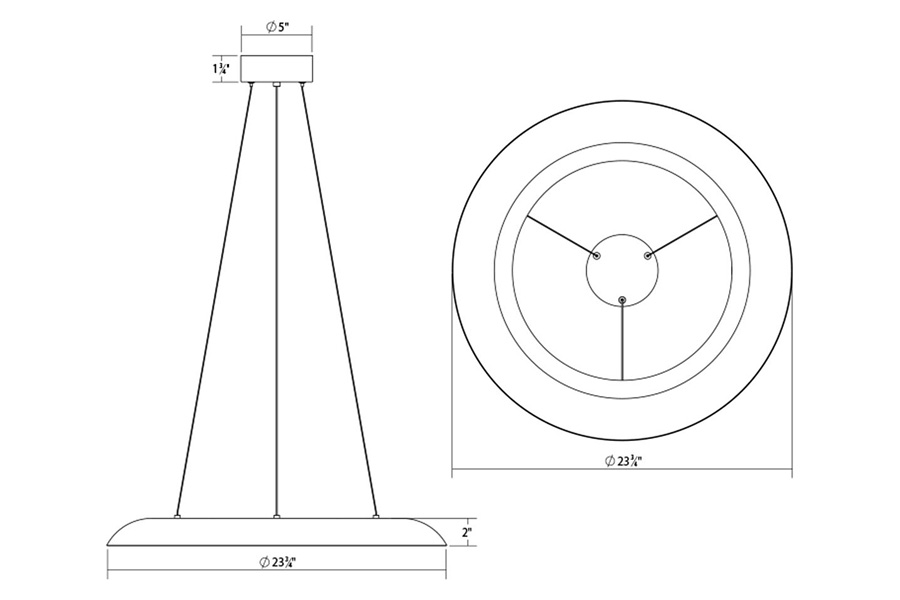 Sonneman™ Torus LED Pendant - Satin Black, 24"