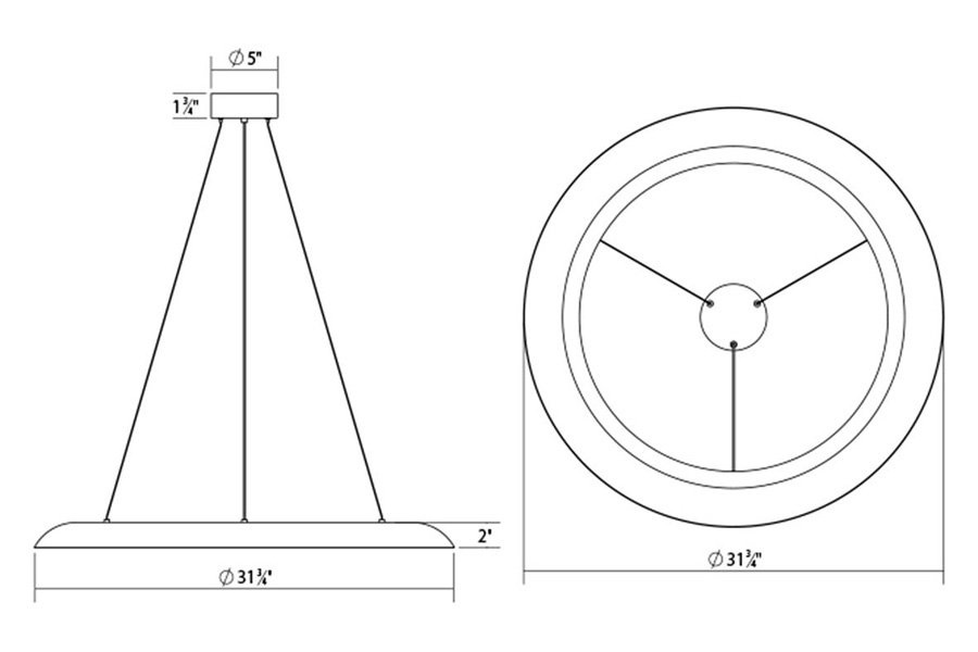 Sonneman™ Torus LED Pendant - Satin Black, 32"